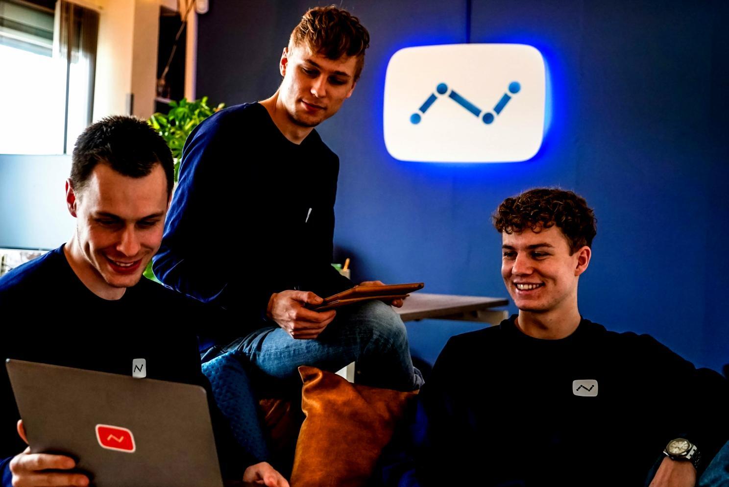 Android development learning environment with students collaborating on mobile app projects